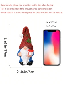 Figura decorativa de gnomo navideño, 1 pieza, accesorios de decoración para barra de café, pareja de gnomos sosteniendo un regalo, decoraciones de otoño para el hogar, mesa u oficina