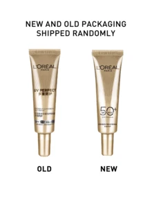 LOREAL UV Perfect Gold Tube Sunscreen 15/30ml, Broad Spectrum Protection, City Defense, High SPF, Suitable For Daily/Outdoor Use, Water-Resistant, Oil-Control, Non-Greasy, Lightweight Texture, Suitable For All Skin Types Including Sensitive Skin, Moisturizing And Nourishing, Long-Lasting Protection, Ideal For Outdoor Activities And Commuting, Enriched With Vitamin E And Natural Plant Extracts