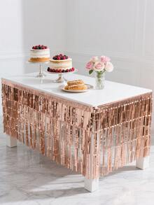 1 件 75*275 厘米玫瑰金串珠窗帘桌裙，婚礼生日派对节日甜品桌装饰，毕业活动餐桌装饰 - 玫瑰金 - 查看 9