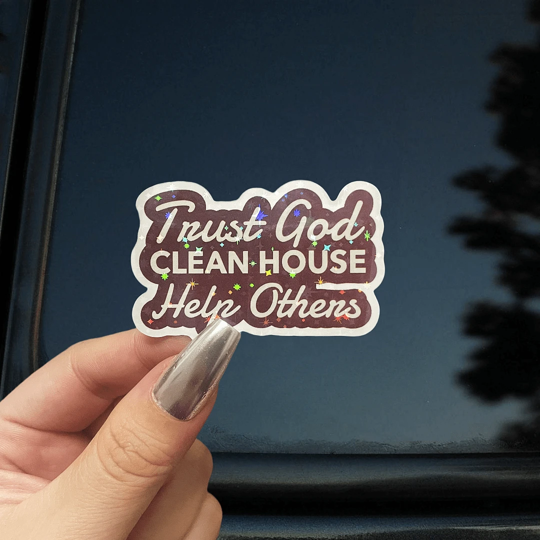 Vertraue Gott, räume auf, hilf anderen - Aufkleber für Genesung und emotionale Nüchternheit - ideal zum Dekorieren von Laptops, Wasserflaschen, Notizbüchern und mehr, langanhaltend und