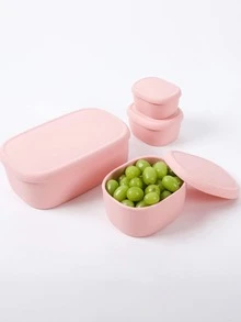 带盖嵌套硅胶食品储存容器、带盖小食品容器、午餐水果容器、可重复使用的密封硅胶餐盒、冰箱洗碗机适用、圣诞派对零食露营午餐便当盒、返校 - 彩色 - 查看 4