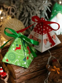 5pcs/10pcs Creative Christmas Candy Packaging Boxes, Christmas Gift Boxes, DIY Gift Packaging Boxes - Multicolor - View 3