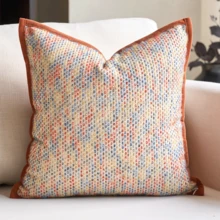 1pc Luxury Decorative Throw Pillow Cover Set, Geometric Boucle Texture Square Sofa Cushion Cover For Living Room, Bedroom, Farmhouse, Also Suitable As Gift, All Seasons