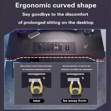Gaming Table, Office Desk, Computer Table, Carbon Fiber Surface, Gaming Table, Home Office Gamer Table, Ergonomic Computer Table, Large Carbon Fiber Desktop, Office Workstation, PC Gaming Workstation Home Office Desk, Ergonomic Computer Gaming Table, Large Computer Table With Cup Holder And Headphone Hook - Black - View 5