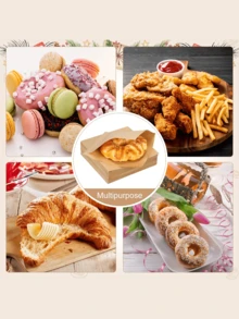 50/100个牛皮纸三明治袋，防油一次性食品袋，适用于汉堡、甜点、炸鸡 | 派对、餐饮、餐车的防漏零食包装 | 婚礼生日 | 返校 - 彩色 - 查看 8