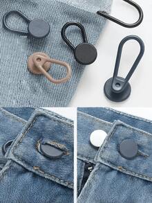 5pcs Adjustable Waistband Extender Buttons, No-Punch Jeans Expansion Buckles, Removable Stretch Fasteners, Casual Streetwear Style, Hand Wash Or Dry Clean, Plastic Material, Ideal For Weekend And Daily Wear - Multicolor - View 4