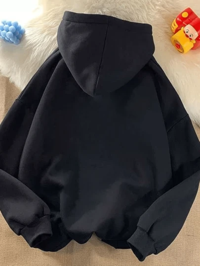 青少年男孩连帽卫衣，Y2K 风格长袖连帽卫衣，适合大童和青少年。简约时尚，适合日常休闲穿着，春秋冬均可穿着。