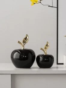 Keramische einfache apfelförmige Tischdekorationen in Weiß, kreativ im Boho-Stil, geeignet als Geschenk für Freunde/Büro-Tischdekor Zuhause, Geburtstagsgeschenke.