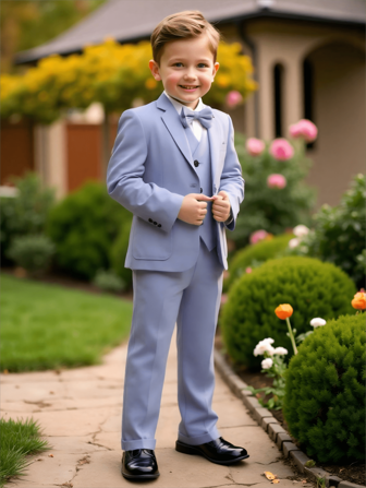 Conjunto de 3 piezas de traje para niños preadolescentes, nuevo conjunto formal de boda con flores para niño, traje de actuación para niño pequeño, niño pequeño, niño grande, adolescente, incluye blazer, pantalones, corbata de moño