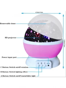 حول غرفة نومك إلى سماء نجمية سحرية باستخدام هذا المصباح الدوار المُسقط للنجوم! - متعدد الألوان - مشاهدة 3