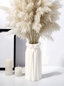 1 قطعة إناء بلاستيكي أبيض، إناء ذو مظهر سيراميكي زخرفي لترتيب الزهور، تصميم بسيط وبسيط للغرفة المعيشية والنوم والشرفة، مناسب للغرفة المعيشية وطاولة الطعام وخزانة التلفزيون، مصنوع من مادة البولي بروبلين، تصميم مقاوم للسقوط، رائع كهدية عيد ميلاد أو تخرج، ديكور المنزل، إناء زهور، إناء زجاجي