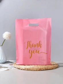100pcs Black Thank You Gift Bags - Fashionable And Reusable For Jewelry, Apparel, Cosmetics, Portable Packaging, Craft Totes, Party Favors And Daily Use
