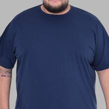 camiseta plus size Caveira Esqueleto malha premium - Azul Marinho - Visão 4