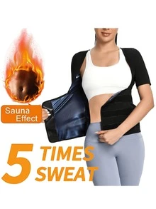 Women Wearing Sauna Vests, Sportswear, Fat-Burning Women For Weight Loss (In Various Sizes), Waist Vests For Fitness And Body Shaping, Women's Corsets, Fixed Waist-Sealing Styles For Running, Fat-Burning And Sweating - 黑粉 - 查看 2