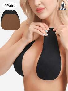 Sutiã adesivo invisível para elevação dos seios 4/2/1 par | Bojo B-E com suporte reforçado | Design sem alças com corte sob medida | 3 cores para um estilo impecável