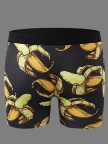 Men's Underwear, Funny Banana & Chili Print Briefs Suitable For Weddings, & Comfortable Men's Boxer Briefs Men's Sports Boxing Trunks, Gift For Boyfriend