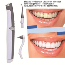 Encendedor ultrasónico para limpiar los dientes Elimina el sarro mediante vibraciones Tecnología avanzada para una limpieza dental sencilla y cómoda Incorpora una luz LED Cabezal doble intercambiable inteligente duradero y cómodo - Blanco - Ver 4