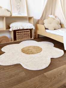 1pc Faux Wool Sunflower Decorative Carpet, Flower Decor Rug, Decorative Rug, Bedroom Decor, Small Rug, Carpet, Home Decor, Living Room Carpet, Living Room Small Rug, Bedroom Rug, Living Room Home Decor, Outdoor Rug, Washable Carpet - Multicolor - View 5