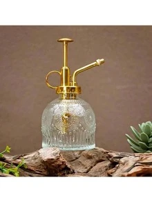 1 pieza de regadera de vidrio de color degradado, capacidad de 7.78 onzas, botella rociadora vintage con bomba superior, rociador de niebla fina para flores de jardín, regadera de doble uso europeo para interiores y exteriores, rociador manual con función de altura ajustable, adecuado para jardinería de verano, terrazas, balcones y decoración del hogar | Especialmente adecuado para suculentas, hierbas y plantas de interior.