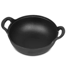 Lislark Cast Iron Shallow Casserole Dish Pan Cooking Pot Stew Stockpot Kitchen Cookware - 黑色 - 查看 5
