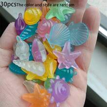 10/20/30/50/100pcs Set Luminous Resin Aquarium Decor, Includes Decorative Pebbles, Starfish, Seashells And Fish Figurines, Suitable For Fish Tanks And Garden Decoration - Multicolor - View 15