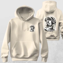 Men's Basic  Sweatshirt With "Blesed" Print Front And Back S To G3 Plus Size – Streetwear Style - Beige - View 1