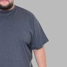 Plus Size Skull Skeleton T-Shirt, Premium Knit Fabric - Dark Grey - View 3