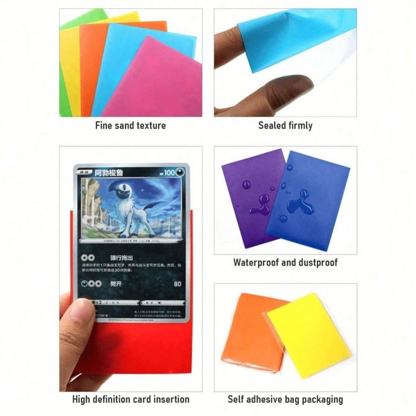 100pcs Penny Card Sleeves For Trading Cards,Top Loaders Card Protection For Baseball Cards, MTG Card Sleeves Fit For ,Football,Magic,Sports Cards(12Colours)
