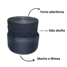 CM Costura Magica Fecho De Contato Macho e Femêa Costurável Fita Fixadora Velkro 50mm - Branco - Visão 4