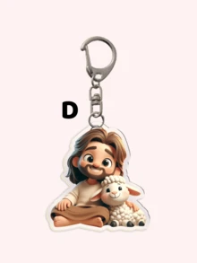 1 móc khóa trang trí hình Chúa Giêsu và Cừu theo phong cách Công giáo cổ điển, mặt dây chuyền hình Chúa Giêsu và trái tim 2D bằng acrylic, lý tưởng để trang trí xe hơi và túi xách, quà tặng kỷ niệm, kèm dây đeo có ngăn đựng thẻ ID, phụ kiện xe hơi, phụ kiện trang trí túi xách, trang trí xe hơi Giáng sinh, quà tặng cho giáo viên, bạn bè, chị em gái. - Nhiều màu - Xem 13