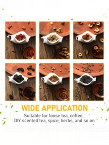 10/20/30/50/80/100 piezas a granel Bolsas de té sin sabor, bolsas de infusor de té natural sin blanquear, bolsas de filtro de papel desechables para té/café, adecuadas para té de hoja suelta, café, especias e ingredientes para sopa - Herramienta de cocina esencial - Multicolor - Ver 6