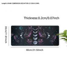 Boho Moon Mouse Pad Aesthetics Floral Desk Mat 35.4x15.7 Inch Office Desk Accessories Rubber Base With Stitched Edge Non-Slip Mousepad For Office Decor Home Decor As Gifts For Women,Men,Girlfriends,Boyfriends,Friends Birthdays