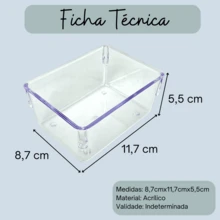 Kit 7 Organizadores Multiuso para Gavetas Armários Geladeiras Cristal - Transparente - Visão 7