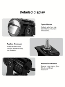 12V 24V Motorcycle LED Spotlight Driving Headlight White/Yellow Mini LED Fog Lamp Off-Road LED Strip For Cars - Black - View 4