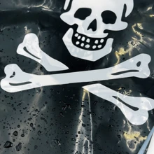 Halloween Hanging Pennant Flags, Skull & Pirate Skull Themed Triangle Flags - Black - View 7