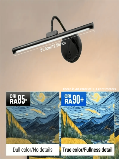 1PC Remote Control Wiring Free USB Plug In Charging Wand Lamp Infinite Three Button Dimming, 360 Degree Rotation Wireless Magnetic Lamp, Small Night out Punching, Bedside Bedroom Reading Washing ative Painting Lighting, Tree Exhibition Hall ation (1800mAh) view 4