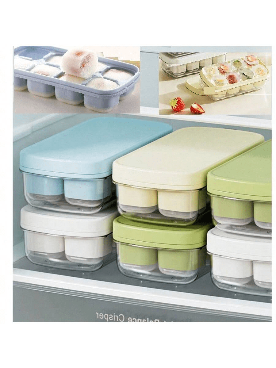 Kitchen Ice Cube Mold Tray With Lid, Clean, Storage Container, Quick Freezing Ice Making Tool, Ice Cream Mold,Easy To Demould, Easy To Store, Easy To Clean,Reusable, Essential For Home, Essential For Summer, Halloween And Christmas Party Supplies