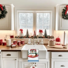 2/4 pièces Serviettes à motif pingouin, cadeaux de Noël, décorations de Noël, serviettes microfibre super absorbantes et modernes pour la cuisine, la cuisson, la vaisselle, le nettoyage, les serviettes de toilette, la décoration de cuisine, cadeaux pour les voisins, les mamans, les anniversaires, les pendaisons de crémaillère pour les amis, les essentiels de cuisine, les nécessités quotidiennes