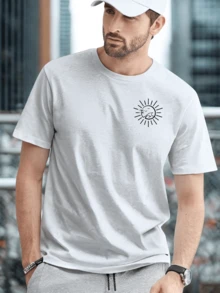 Men's T-Shirt Cotton Sol Beach Praia Mesh Premium - 灰色 - 查看 1