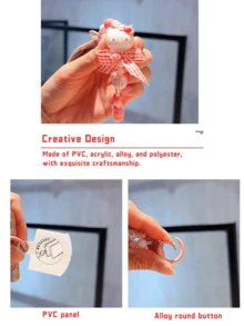 Sanrio Fruit Bead Chain（Blue）, Adorable Cinnamoroll Figure Deseign, Creative Design with PVC Panel & Alloy Button, Perfect for Bag & Phone Decoration, Stylish & Durable Collectible for All Ages, Ideal Gift for Anime & Sanrio Fans - Cinnarmoroll - 查看 7