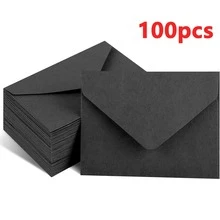 50/100 个黑色迷你信封 10.5 厘米 X 7 厘米 - 小型礼品卡信封适用于婚礼、迎婴派对、感谢卡、回复卡、照片等。 - 長方形 - 查看 10