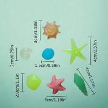 10/20/30/50/100pcs Set Luminous Resin Aquarium Decor, Includes Decorative Pebbles, Starfish, Seashells And Fish Figurines, Suitable For Fish Tanks And Garden Decoration - Multicolor - View 3
