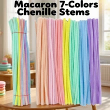 100/200 قطعة من أعواد التنظيف الملونة بألوان الباستيل، 7 ألوان بألوان حلوى الماكرون، أعواد الشينيل للمشاريع الفنية والحرفية، ديكورات زهور DIY