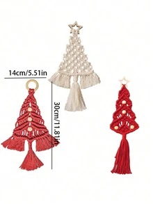 1set 3 PiecesDIY Christmas Tree Weaving Set Christmas Craft Gift Set Is Perfect For Family And Friends As Holiday Gift - Multicolor - View 10