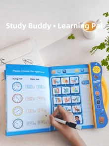 Kids' English Learning Intelligence Touch Book With Sound Function, Educational Talking Book Toy With Reusable Pen, Electronic Learning Pronunciation Cognitive Enlightenment Audiobook For Preschool Toddlers, Perfect Birthday And Christmas Gift, Toys, Christmas, Toys For Girls, Toddler Toys