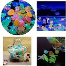 10/20/30/50/100pcs Set Luminous Resin Aquarium Decor, Includes Decorative Pebbles, Starfish, Seashells And Fish Figurines, Suitable For Fish Tanks And Garden Decoration - Multicolor - View 12