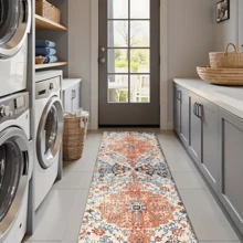 1pc Printed Silica Gel Kitchen Mat, Rug, Doormat, Easy To Clean, Rectangular Printed Carpet, Suitable For Living Room, Bedroom, Hallway, Bathroom, Laundry Room - Polyester Carpet, Suitable For Indoor And Outdoor Home Decor