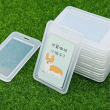 Badge Holder Transparent Double-Sided Card Holder Vertical Waterproof Open Close Simple PVC RFID - 1 Đơn vị - Xem 1