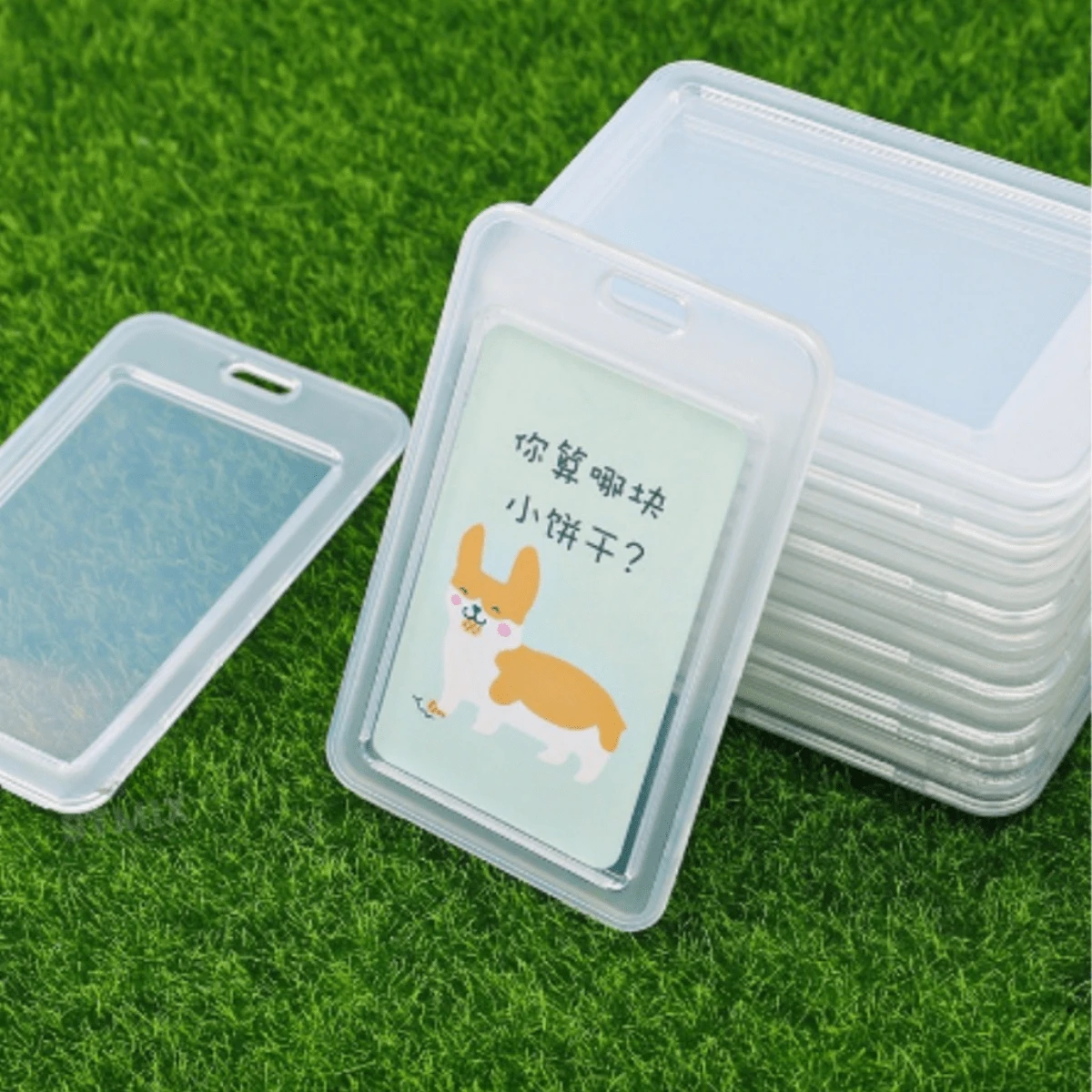 Badge Holder Transparent Double-Sided Card Holder Vertical Waterproof Open Close Simple PVC RFID - 1 Đơn vị - Xem 1