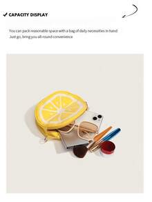 女士秋冬时尚百搭水果包，可爱柠檬斜挎包，Y2K风格单肩包，休闲经典日常通勤包，个性化定制，适合日常搭配，简约风格，摄影、购物、约会、外出、旅行、海滩等场合，便携易用，适合女生、女大学生，也适合办公室、大学、中学、高中、工作等各种场合，可爱风 - 黃色 - 查看 6